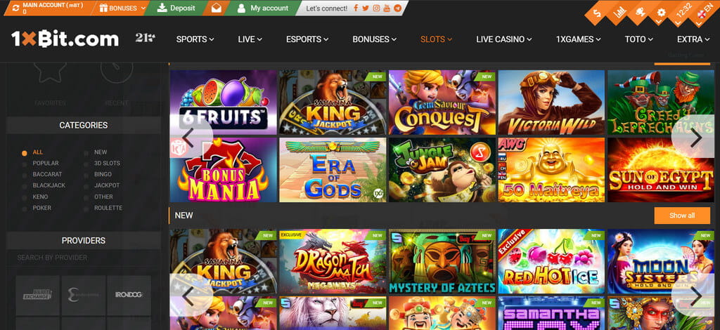 1xBit Crypto Casino – Sem KYC, 20+ criptomoedas e Uncrossable Rush